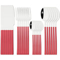 Ljojo 24-Piece Black Stainless Steel Cutlery Set Flatware Tableware Silverware Kit
