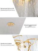 Crystal Pendant Chandelier Lighting Modern Luxury Argent Fixture for Living Room by Ljojo