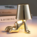 Ljojo Little Golden Man Table Lamp for Living Room, Bedside, or Children's Room