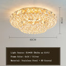 Ljojo Luxury Crystal Ceiling Lights Modern Remote Dimmable Gold Living Room Decor