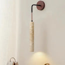LED Wall Lights Pull Chain Switch Bedside Lamp Wood Wire Adjustable Yellow Travertine Stair Light Fixtures by Ljojo