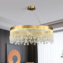 Nordic K9 Crystal Chandelier - All-Gold Led Round Ceiling Lamp - High-Quality Home Decor - Ljojo