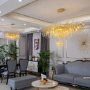 Nordic Chrome Gold Crystal Chandelier Luxury Branches Living Room Bedroom - Ljojo