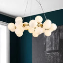 Ljojo Modern Glass Bubble Pendant Chandelier Light Fixture for Living Room Kitchen Dining Bedroom