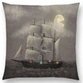 Cute Ghost Sailboat Whale Diver Cushion Cover by Ljojo
