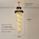 Ljojo Luxury Modern Crystal Chandelier - Black/Gold Loft Lighting Fixture