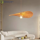Bamboo Japanese LED Pendant Light | Minimalist Wooden Chandelier by Ljojo