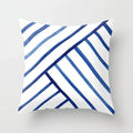 Blue Marble Geometric Cushion Cover 45x45cm for Home & Office Decor by Ljojo