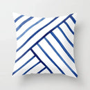 Blue Marble Geometric Cushion Cover 45x45cm for Home & Office Decor by Ljojo