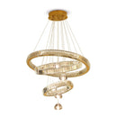 Ljojo Luxury Crystal Chandelier Ring Pendant Light - Elegant Living Room Fixture