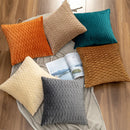 Ljojo 3D Geometric Velvet Pleated Cushion Cover for Home Decor