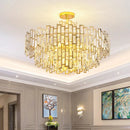 Ljojo Luxury Modern Gold Crystal LED Ceiling Light for Living Room Chandelier