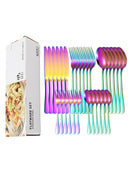Ljojo 30-Piece Stainless Steel Colorful Cutlery Set