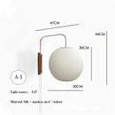 Japanese Style Imitation Silk Swing Arm Wall Lamp for Bedroom Study by Ljojo