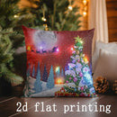 Lighted Christmas Scene Pillow Covers by Ljojo for Sofa, Bedroom, Car - Decorative Rectangular Cushion