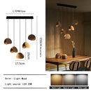 Industrial Minimalist Art Walnut Wood Clip LED Pendant Lights Chandelier for Home Decoration by Ljojo