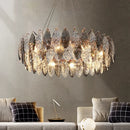 Modern Luxury Crystal Leaf Chandelier For Living Dining Room Pendant Light E14 Ljojo Fixture