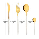 Ljojo 48-Piece White Gold Stainless Steel Dinnerware Set
