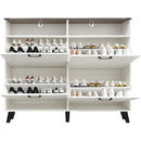 Ljojo™ Shoe Storage Cabinet with 4 Flip Drawers and Open Shelves