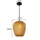 Led Pendant Lamp Natural Rattan Wicker Chandeliers Hand-Woven Bamboot E27 Lighting by Ljojo