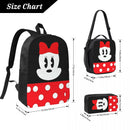 Ljojo Minnie Mouse Backpack Set with Lunch Box for Kids