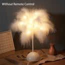 Feather Table Lamp with Remote Control USB Power Night Light for Ljojo Brand