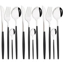 Ljojo 12-Piece Pink Gold Stainless Steel Cutlery Set