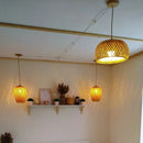 GEW Classic HandWoven Bamboo Lantern Pendant Lamp by Ljojo - Natural Rattan Wicker Chandelier Lighting.