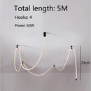 LED Ceiling Chandelier: Braided Hose Lamp for Living Room. Nordic Style Home Decor by Ljojo.