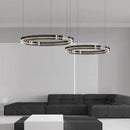 Ljojo Modern Glass Circle Led Chandeliers Dimmable Pendant Lights for Living Room