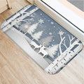 Christmas Snow Deer Pattern Printed Door Mat for Home Decor by Ljojo