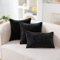 Blue Chenille Luxury Lumbar Pillow Case for Bed Sofa Couch by Ljojo