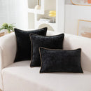 Ljojo Luxury Chenille Pillow Cover with Velvet Stitched Edge