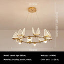 Ljojo Modern Acrylic Butterfly Led Pendant Light Gold Suspend Lamp for Home Decor
