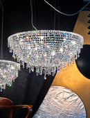 Ljojo Modern Crystal Glass Ceiling Chandelier for Home Living Room Bedroom Study Lighting