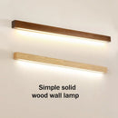 Ljojo Minimalist Wood Wall Lamp Straight Strip Design for Bedroom Bedside