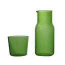Ljojo 550ml Bedside Water Carafe and Glass Set in Blue, Amber, Teal, Grey Glass