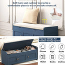 Ljojo™ Shoe Storage Bench with Cushioned Seat, Wooden Entryway Shoe Cabinet