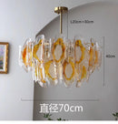 French Amber Glass Chandelier for Living Rooms & Bedrooms by Ljojo: Elegant Villa Hall Lighting