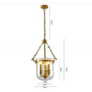 Ljojo Rustic Industrial Pendant Light with Glass Drum for Restaurant Aisle and Entrance