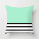 Light Blue Green Mint Geometric Print Boho Pillowcase Set by Ljojo