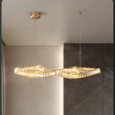 Ljojo Luxury K9 Crystal Pendant Light, Gold Plated Metal, LED Dimmable, Irregular Hanging Lamp
