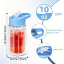 Ljojo 10oz Double Layer Plastic Snowball Cup with Lid, Straw - Set of 4
