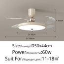 LED Ceiling Fan Light Fixture Quiet Motor European Style Living Room Decoration Ljojo