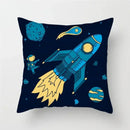 Cartoon Spacecraft Astronaut Rocket Pillowcase for Home Decor - Ljojo