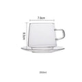 Ljojo 350ml Stackable Glass Coffee Tea Cup in Amber Blue Green Colors