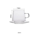 Ljojo 350ml Stackable Glass Coffee Tea Cup in Amber Blue Green Colors