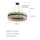 Ljojo Luxury Crystal Chandelier Black Gold LED Modern Home Decoration Dining Room Light