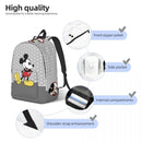 Ljojo Mickey Mouse Canvas Backpack: Large Capacity School Bag for Kids