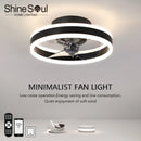 LED Ceiling Fan Light with Remote 6-speed Dimming for Bedroom Living Room Ljojo